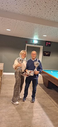 Ine Greven en Wim Tuitert winnaars van Stokkums biljarttoernooi!