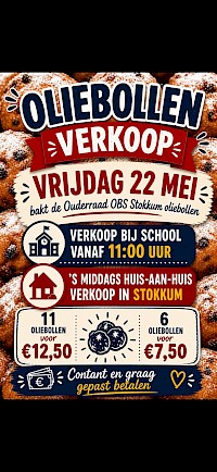 Oliebollenverkoop OBS Stokkum op vrijdag 22 mei