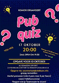 Test je kennis tijdens de Pubquiz van Komiok